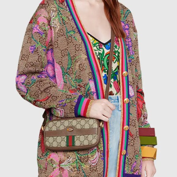 Gucci Ophidia Interlocking GG Canvas with Webbing Shoulder Bag - Picture 10 of 13